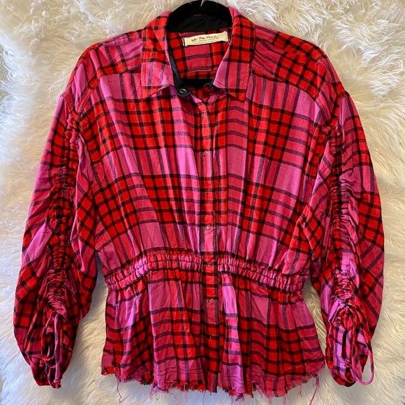 SOLD We The Free People Plaid Peplum - Picture 2 of 7